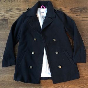 Girls Black Pea Coat - like new!